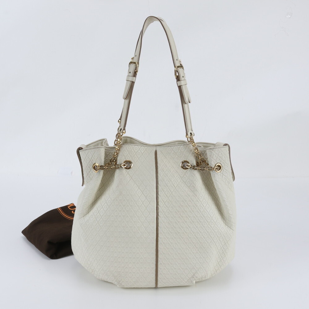 Tod's Leather Chain Shoulder Bag Tote Handbag Gold Hardware Women's